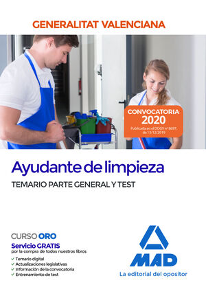 AYUDANTE DE LIMPIEZA DE LA ADMINISTRACIÓN DE LA GENERALITAT VALENCIANA. TEMARIO